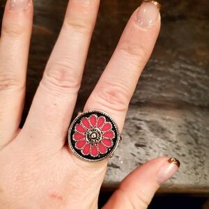 Silver and Pink Paparazzi Ring